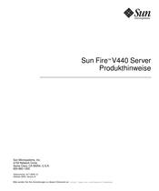 Sun Microsystems Sun Fire V440 Produkthinweise