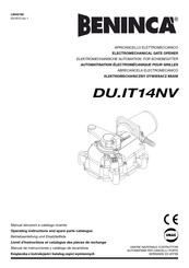 Beninca DU.IT14NV Betriebsanleitung Und Ersatzteilliste