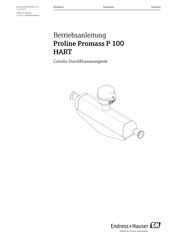 Endress+Hauser Proline Promag P 100 HART Betriebsanleitung