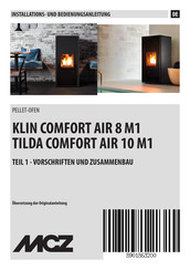 MCZ KLIN COMFORT AIR 8 M1 Installations- Und Bedienungsanleitung