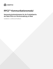Vertiv RPC2 Installations- Und Benutzerhandbuch