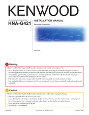 Kenwood KNA-G421 Installationsanleitung