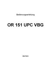 Magenta OR 151 UPC VBG Bedienungsanleitung