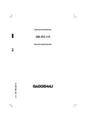 Gaggenau GM 203-110 Gebrauchsanleitung