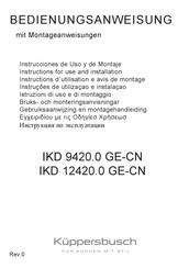 Küppersbusch IKD 12420.0 GE-CN Bedienungsanweisung Mit Montageanweisungen