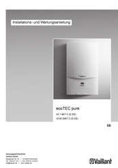 Vaillant ecoTEC pure VCW 206/7-2 E-DE Installations- Und Wartungsanleitung