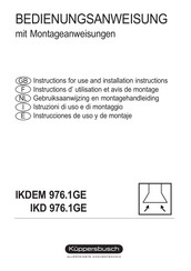 Küppersbusch IKD 976.1GE Bedienungsanweisung Mit Montageanweisungen