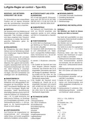 Helios air control ACL Montage- Und Betriebsvorschrift