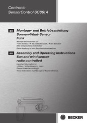 Becker Centronic SensorControl SC861A Montage- Und Betriebsanleitung