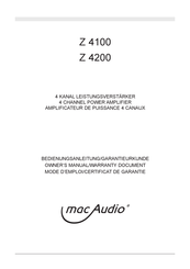 MAC Audio Z 4200 Bedienungsanleitung, Garantie