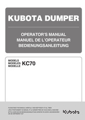 Kubota DUMPER KC70 Bedienungsanleitung