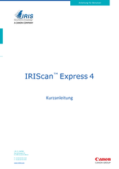 Canon IRIScan Express 4 Kurzanleitung