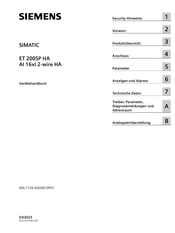 Siemens SIMATIC ET 200SP HA AI 16xI 2-wire HA Gerätehandbuch