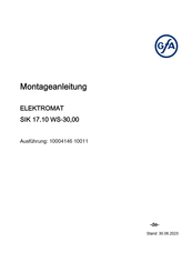 Gfa ELEKTROMAT SIK 17.10 WS-30,00 Montageanleitung