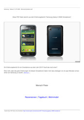 Samsung Galaxy GT-I9000 Benutzerhandbuch