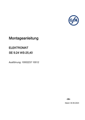 Gfa ELEKTROMAT SE 9.24 WS-25,40 Montageanleitung