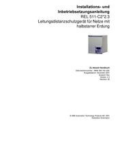 ABB REL 511-C2 2.3 Serie Installations- Und Inbetriebsnahmeanleitungen