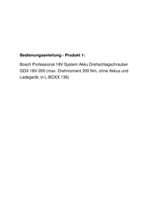 Bosch GDR Professional 18V-200 Originalbetriebsanleitung