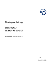 GFA ELEKTROMAT SE 14.21 WS-25,40 ER Montageanleitung