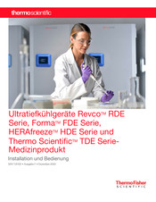 Thermo Scientific HERAfreeze HDE-Serie Installation Und Bedienung