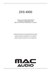 MAC Audio ZXS 4500 Bedienungsanleitung Und Garantie