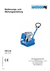Weber mt CR 3 E Bedienungs- Und Wartungsanleitung