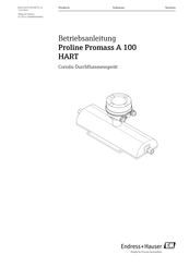 Endress+Hauser Proline Promass A 100 HART Betriebsanleitung