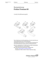 Endress+Hauser Proline Promass 80 Kurzanleitung