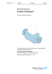 Endress+Hauser Proline Promass F Kurzanleitung