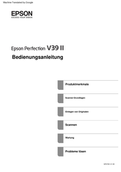 Epson Perfection V39 II Bedienungsanleitung