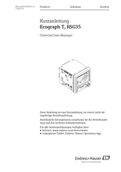 Endress+Hauser Ecograph T RSG35 Kurzanleitung
