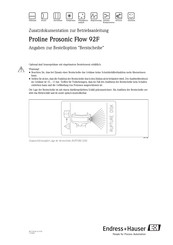 Endress+Hauser Proline Prosonic Flow 92F Zusatzdokumentation Zur Betriebsanleitung
