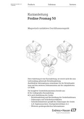 Endress+Hauser PROline promag 50 Kurzanleitung