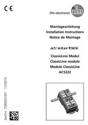 IFM Electronic ClassicLine AC5222 Montageanleitung