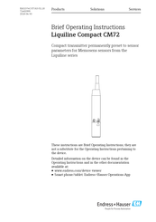 Endress+Hauser Liquiline Compact CM72 Bedienungsanleitung