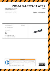 Atlas Copco LZB33-LB-AR024-11 ATEX Sicherheitshinweise