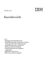 IBM ThinkCentre Kurzübersicht