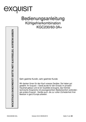 exquisit KGC230/60-3A+ Bedienungsanleitung