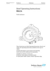 Endress+Hauser RIA14 Kurzanleitung