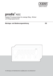 Asm prodis ADC Montage- Und Bedienungsanleitung