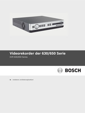 Bosch DVR 650 Serie Installations- Und Bedienungshandbuch