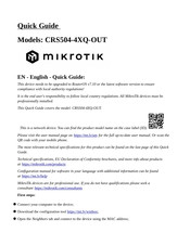 MikroTik CRS504-4XQ-OUT Kurzanleitung