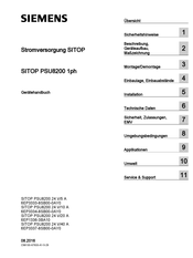 Siemens SITOP PSU8200 24 V/5 A Gerätehandbuch