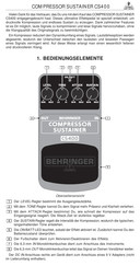 Behringer CS400 Kurzanleitung