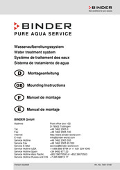 Binder PURE AQUA SERVICE Montageanleitung