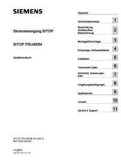 Siemens SITOP PSU400M Gerätehandbuch