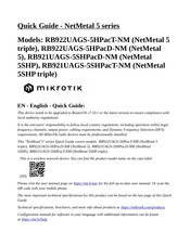 MikroTik RB922UAGS-5HPacT-NM Kurzanleitung