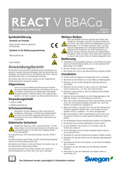 Swegon REACT V BBACa Bedienungsanleitung