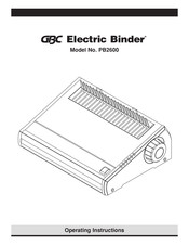GBC Electric Binder PB2600 Bedienungsanleitung