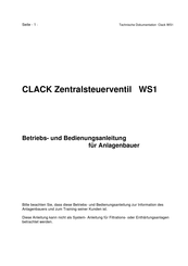 Clack WS1 Betriebs- Und Bedienungsanleitung